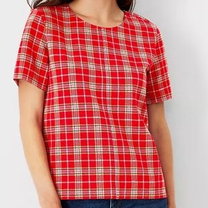 Perfect for Fall! Ann Taylor Plaid Knit Top - New With Tag - Small
